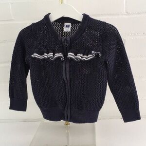 Janie And Jack Navy Blue Toddler Girls Cardigan Sweater Size 18-24 Months